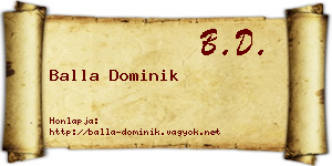 Balla Dominik névjegykártya
